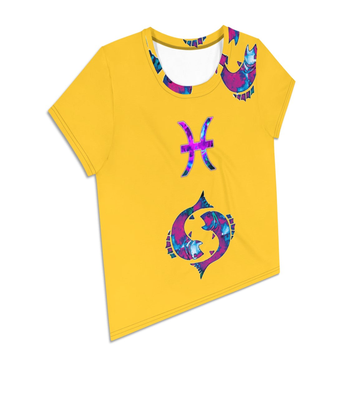 Girls Graphic Crop Tee. Waist length Crop Top- Pisces. WickedYo.